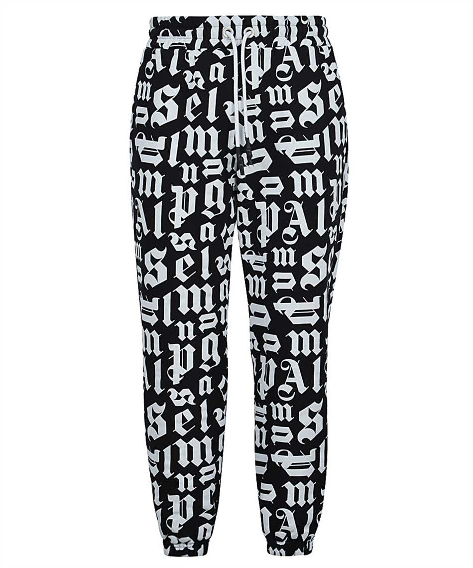 Palm Angels PMCH011R21FLE001 BROKEN MONOGRAM Pantalone Nero