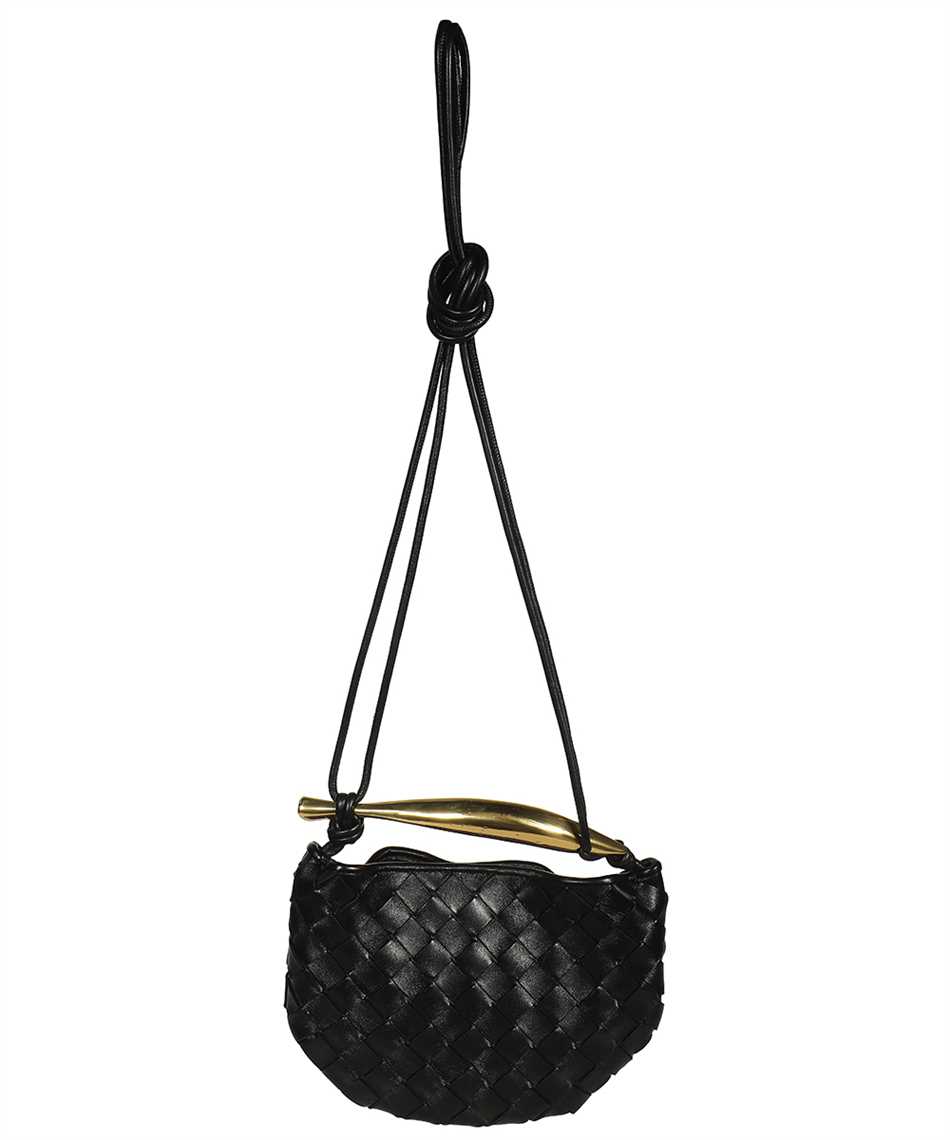 Sardine Small Leather Tote Bag in Black - Bottega Veneta