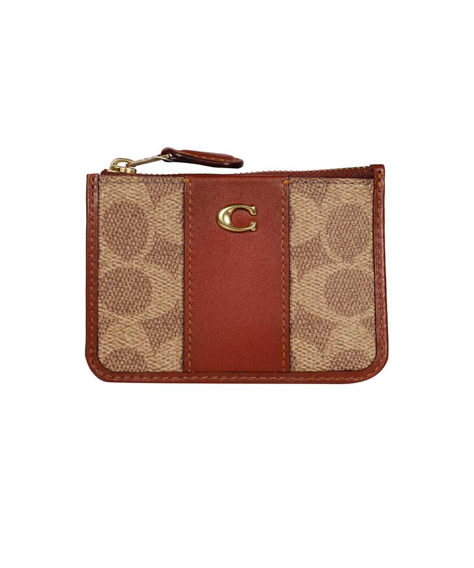 COACH CI185 MINI SKINNY ID IN SIGNATURE CANVAS Card holder Brown