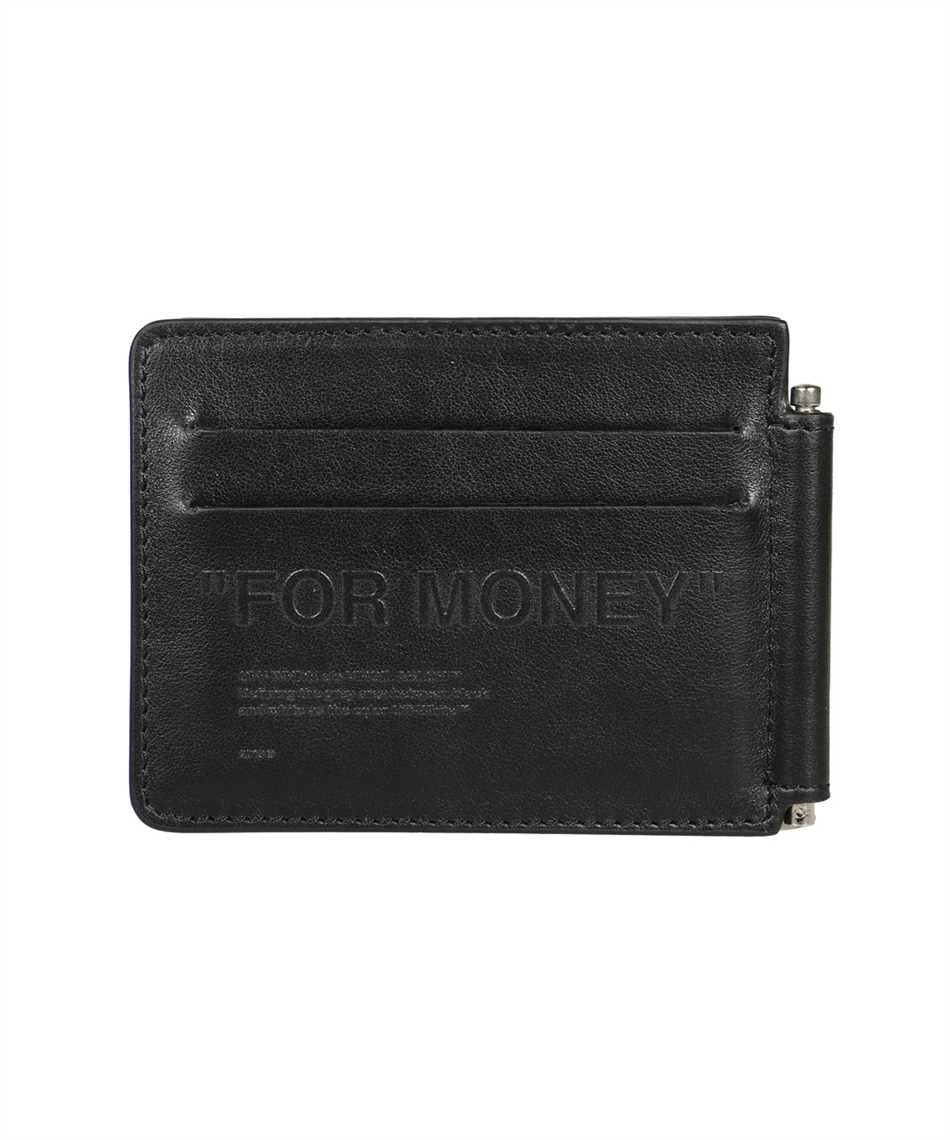 OFF-WHITE FOR MONEY Bill Clip Wallet Black in Leather with