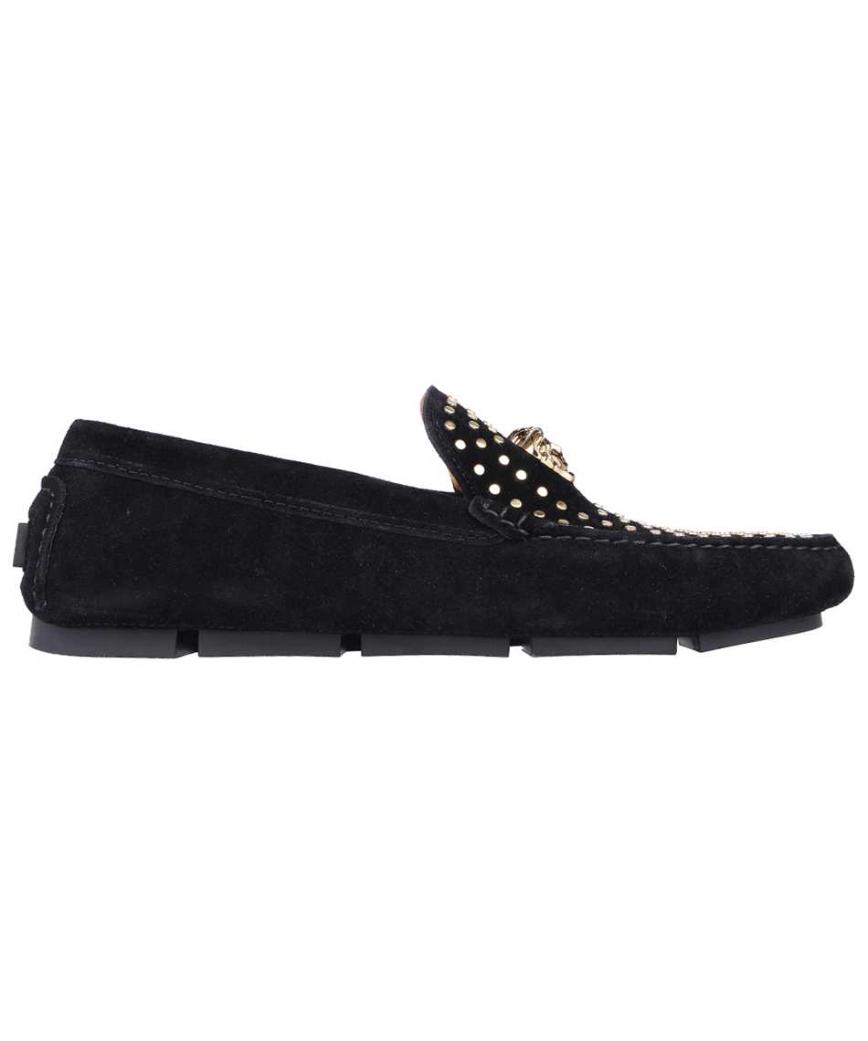 Black suede versace online loafers