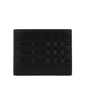 Burberry 8054848 EMBOSSED CHECK LEATHER BIFOLD ID Wallet Black