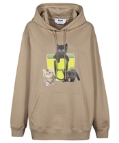 MSGM 3341MDM173 227799 CAT LOGO BAG Hoodie Pink
