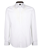 Fendi Fendi Ff Logo Collar Long Sleeve Shirt White